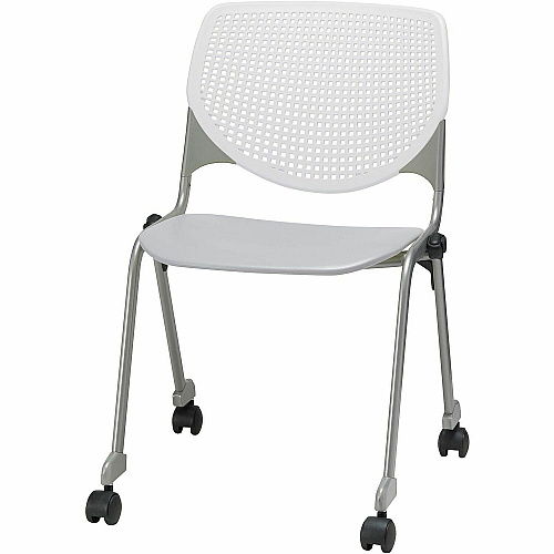 KFI Stacking Chair Light Gray, White - 1 Each (CS230BKB8S13)