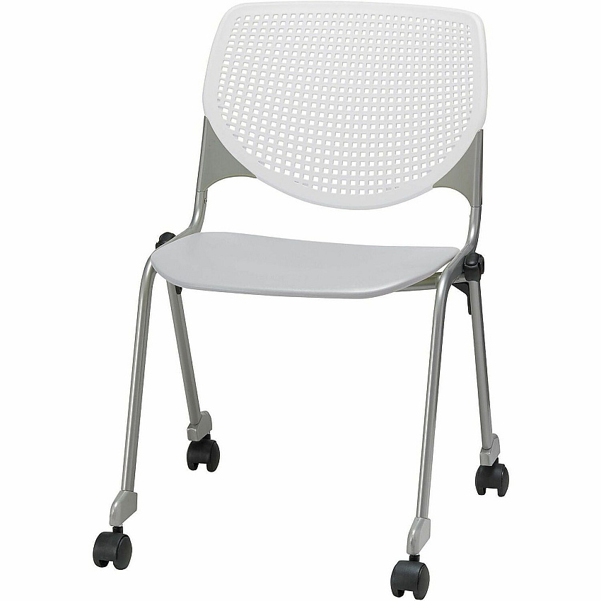 KFI Stacking Chair Light Gray, White - 1 Each (CS230BKB8S13)