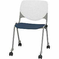 KFI Stacking Chair Navy, White - 1 Each (CS230BKB8S03)