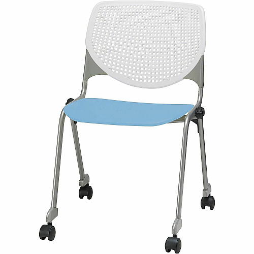 KFI Stacking Chair Sky Blue, White - 1 Each (CS230BKB8S35)