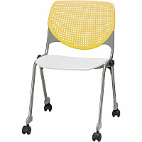 KFI Stacking Chair Yellow, White - 1 Each (CS230BKB12S8)