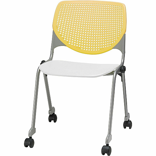 KFI Stacking Chair Yellow, White - 1 Each (CS230BKB12S8)