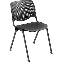 KFI Stacking Chair Black Seat Color - Polypropylene Seat Material - Black Back Color - Polypropylene Back Material - Steel Frame Material - Four-legged Base - 1 Each (2300BKP10)
