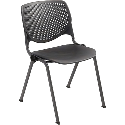 KFI Stacking Chair Black Seat Color - Polypropylene Seat Material - Black Back Color - Polypropylene Back Material - Steel Frame Material - Four-legged Base - 1 Each (2300BKP10)
