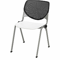 KFI Stacking Chair Polypropylene Seat Material - Polypropylene Back Material - Steel Frame Material - Four-legged Base - Black, White - 1 Each (2300BKB10S08)