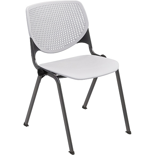 KFI Stacking Chair Light Gray Seat Color - Polypropylene Seat Material - Light Gray Back Color - Polypropylene Back Material - Steel Frame Material - Four-legged Base - 1 Each (2300BKP13)