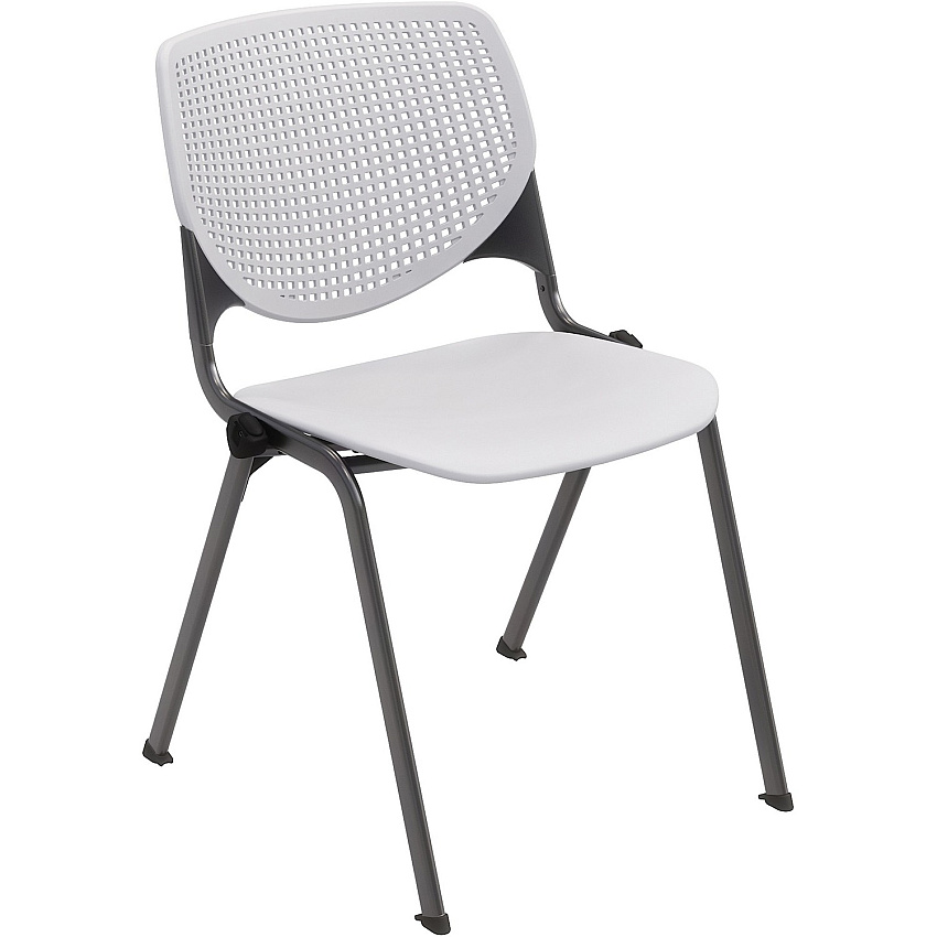 KFI Stacking Chair Light Gray Seat Color - Polypropylene Seat Material - Light Gray Back Color - Polypropylene Back Material - Steel Frame Material - Four-legged Base - 1 Each (2300BKP13)