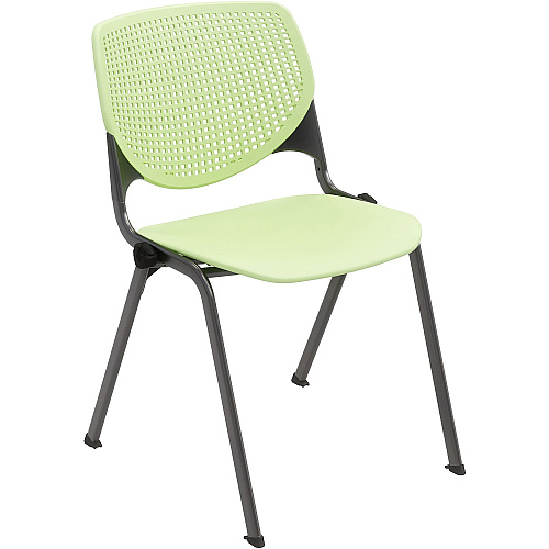 KFI Stacking Chair Lime Green Seat Color - Polypropylene Seat Material - Lime Green Back Color - Polypropylene Back Material - Steel Frame Material - Four-legged Base - 1 Each (2300BKP14)
