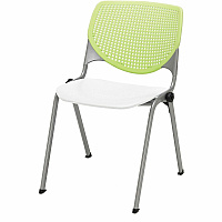 KFI Stacking Chair Polypropylene Seat Material - Polypropylene Back Material - Steel Frame Material - Four-legged Base - Lime Green, White - 1 Each (2300BKB14S08)