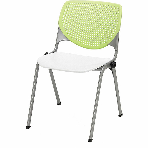 KFI Stacking Chair Polypropylene Seat Material - Polypropylene Back Material - Steel Frame Material - Four-legged Base - Lime Green, White - 1 Each (2300BKB14S08)
