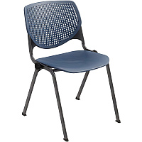 KFI Stacking Chair Navy Seat Color - Polypropylene Seat Material - Navy Back Color - Polypropylene Back Material - Steel Frame Material - Four-legged Base - 1 Each (2300BKP03)