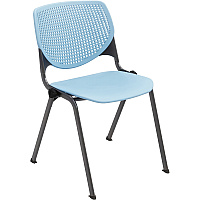 KFI Stacking Chair Sky Blue Seat Color - Polypropylene Seat Material - Sky Blue Back Color - Polypropylene Back Material - Steel Frame Material - Four-legged Base - 1 Each (2300BKP35)