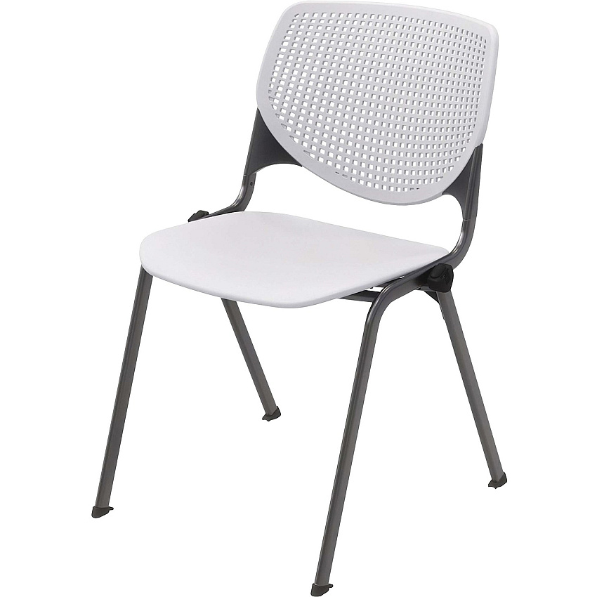 KFI Stacking Chair Polypropylene Seat Material - Polypropylene Back Material - Steel Frame Material - Four-legged Base - Sky Blue, White - 1 Each (2300BKB35S08)