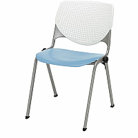 KFI Stacking Chair Polypropylene Seat Material - Polypropylene Back Material - Steel Frame Material - Four-legged Base - White, Sky Blue - 1 Each (2300BKB08S35)