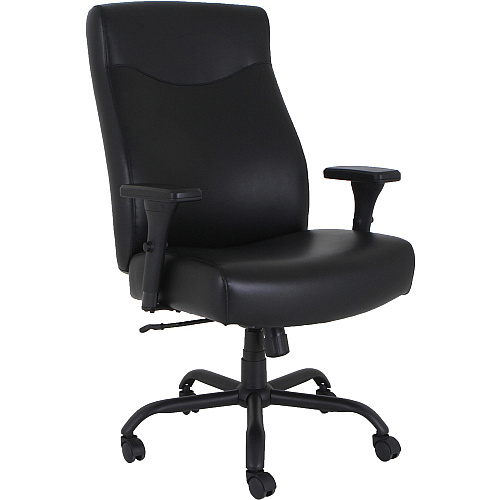 Lorell Big & Tall Executive High-Back Chair With Adjustable Arms Black Seat Color - Bonded Leather Seat Material - Black Back Color - Bonded Leather Back Material - High Back - 5-star Base - Armrest - 1 Each (LLR48846)