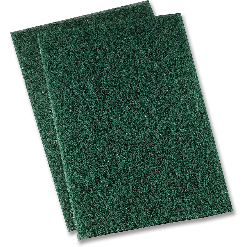 Genuine Joe Heavy-duty Scouring Pad 3.5" Width x 3.5" Depth - 15 / Carton - Polyester Blend - Green (GJO18421)