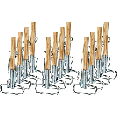 Genuine Joe Metal Sure Grip Mop Handle 60" Length x 1.13" Diameter - Brown - Metal - 12 / Carton (GJO18415CT)