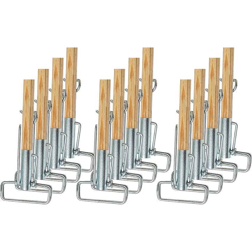 Genuine Joe Metal Sure Grip Mop Handle 60" Length x 1.13" Diameter - Brown - Metal - 12 / Carton (GJO18415CT)