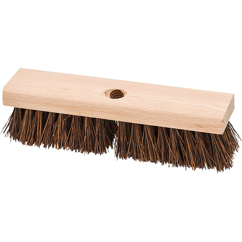 Genuine Joe Deck/Floor Brush 2" Palmyra Bristle - 10" Handle Width - Hardwood Handle - Brown - 1 Each (GJO18416)