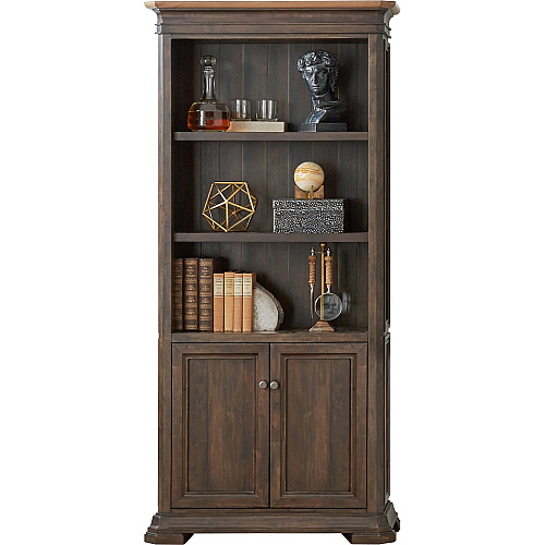 Martin Sonoma Veneer Bookcase 14" Height x 36" Width x 78" Depth - 2 Door(s) - 3 Adjustable Shelf(ves) - Material: Wood Veneer - Finish: Dark Roast - 1 Each (IMSA3678D)