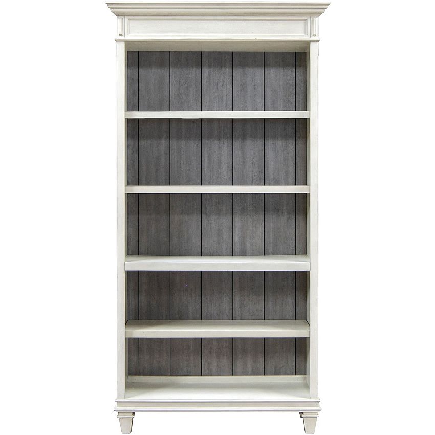 Martin Hartford Open Bookcase 78" Height x 40" Width x 14" Depth - 5 Shelve(s) - 3 Adjustable Shelf(ves) - Material: Natural Wood, Wire Mesh - Finish: Vintage Linen - 1 Each (IMHF4078W)
