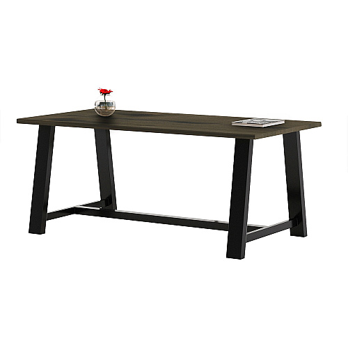 KFI Conference Table Sawhorse Top - Cross Beam Base - 36" Table Top Width x 72" Table Top Depth - Assembly Required - Barnwood - High Pressure Laminate (HPL) - 1 Each (819832024043)