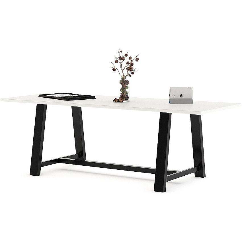 KFI Conference Table Sawhorse Top - Cross Beam Base - 36" Table Top Width x 96" Table Top Depth - Assembly Required - Designer White - High Pressure Laminate (HPL) - 1 Each (819832022476)