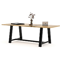 KFI Conference Table Rectangle Top - Cross Beam Base - 4 Legs - 96" Table Top Length x 36" Table Top Width - Assembly Required - Natural - High Pressure Laminate (HPL) - 1 Each (819832024159)