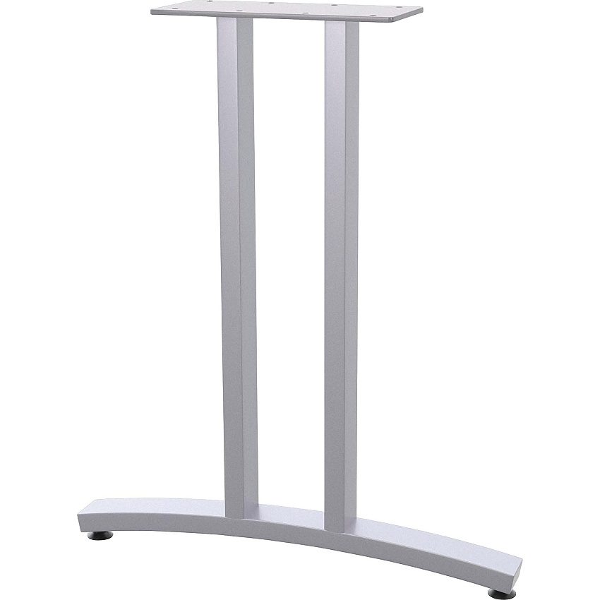 SpecialT Special-T Structure Series T-Leg Table Base Powder Coated T-shaped, Metallic Silver Base - 2 Legs - 150 lb Capacity - Assembly Required - 1 Set (RS2T24)
