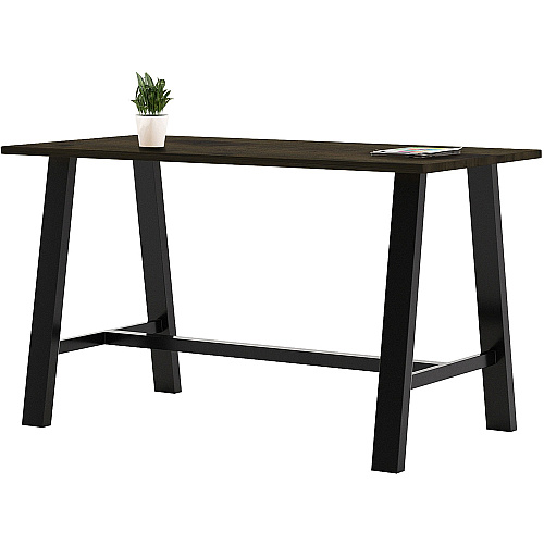 KFI Midtown Base Cafe Table Rectangle Top - Sawhorse Leg Base - 4 Legs - 72" Table Top Length x 36" Table Top Width - Assembly Required - Espresso - Solid Wood Top Material - 1 Each (819832024418)