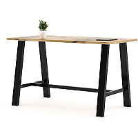 KFI Midtown Base Cafe Table Rectangle Top - Sawhorse Leg Base - 4 Legs - 72