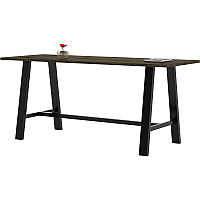 KFI Midtown Base Cafe Table Rectangle Top - Sawhorse Leg Base - 4 Legs - 84