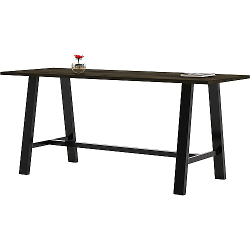 KFI Midtown Base Cafe Table Rectangle Top - Sawhorse Leg Base - 4 Legs - 84" Table Top Length x 36" Table Top Width - Assembly Required - Espresso - Solid Wood Top Material - 1 Each (819832024470)