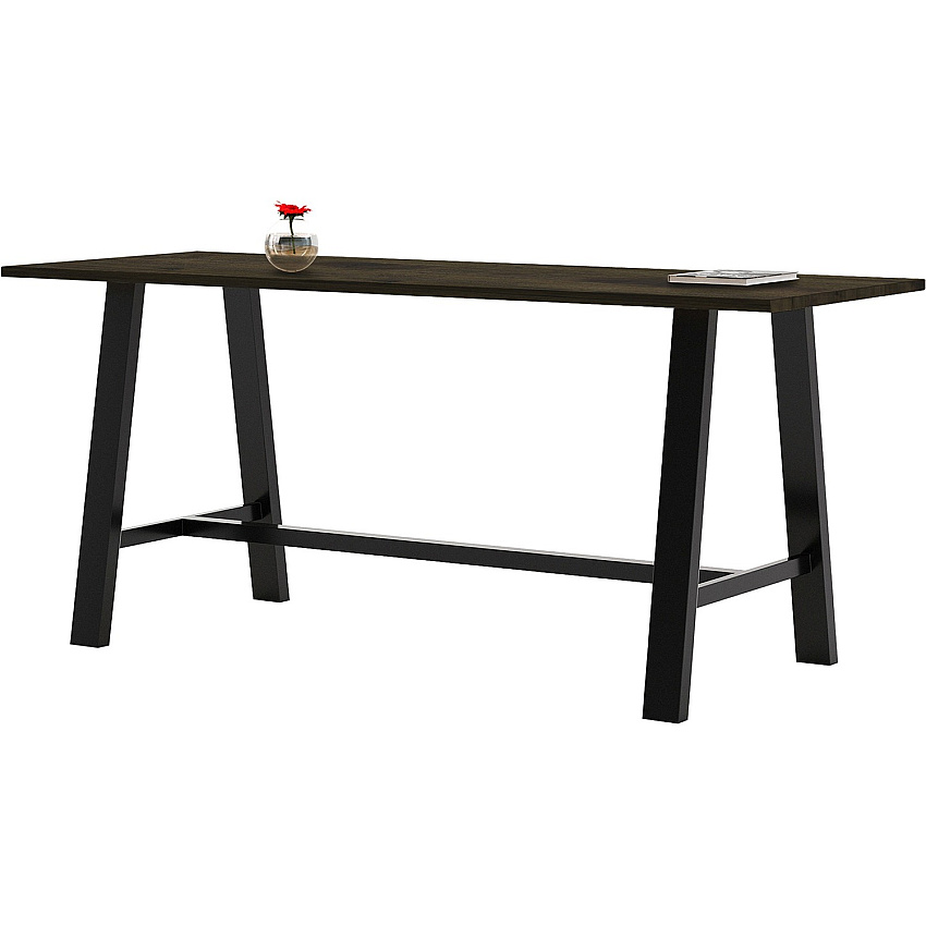 KFI Midtown Base Cafe Table Rectangle Top - Sawhorse Leg Base - 4 Legs - 96" Table Top Length x 36" Table Top Width - Assembly Required - Espresso - Solid Wood Top Material - 1 Each (819832024531)
