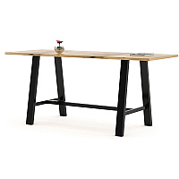 KFI Midtown Base Cafe Table Rectangle Top - Sawhorse Leg Base - 4 Legs - 96