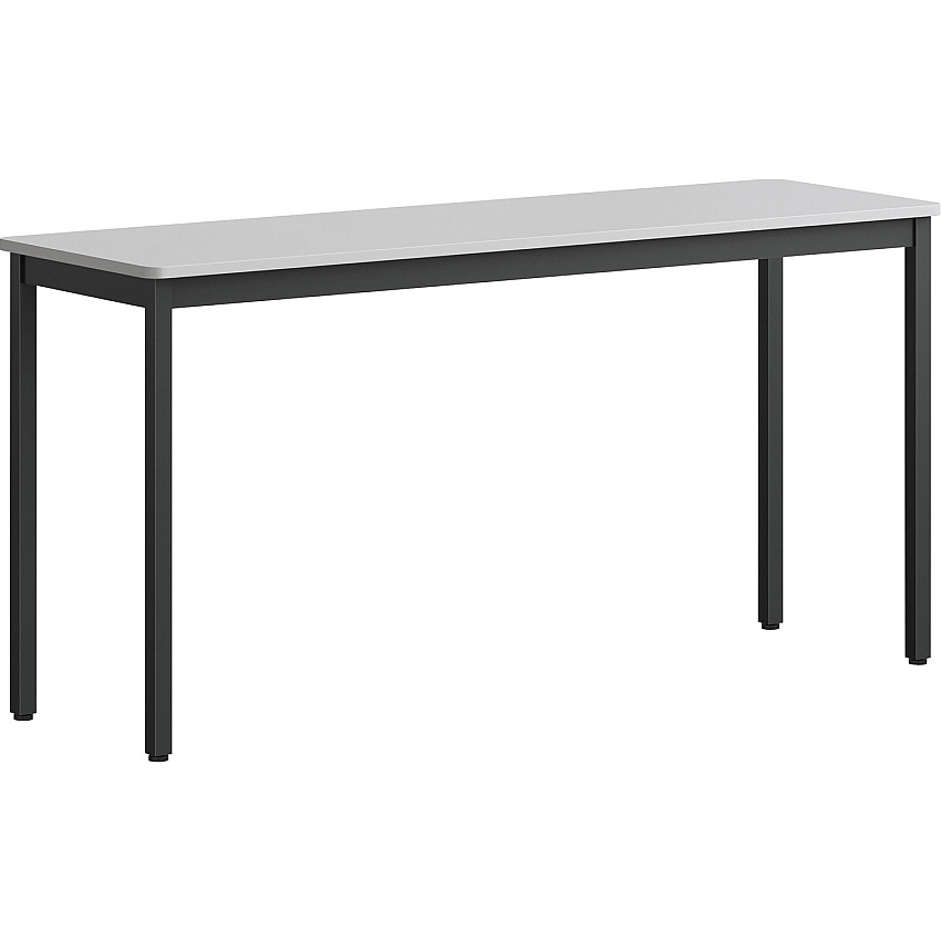 Lorell Utility Table Gray Rectangle, Laminated Top - Powder Coated Black Base - 500 lb Capacity - 59.88" Table Top Width x 18.13" Table Top Depth - 30" Height - Assembly Required - Melamine Top Material - 1 Each (LLR60754)