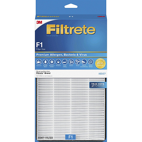 Filtrete Air Filter HEPA - For Air Purifier - Remove Allergens, Remove Bacteria, Remove Virus - ParticlesF1 Filter Grade - 12" Height x 6.7" Width - Polypropylene - 1 Each (FAPFF1N4)