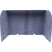Ghent Acoustic Desktop Surround 3 Panels - 36" Width x 24" Height x 18" Depth - Polyethylene Terephthalate (PET) Felt - Silver - 1 Each (ADS2436SIL)