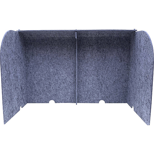 Ghent Acoustic Desktop Surround 3 Panels - 36" Width x 24" Height x 18" Depth - Polyethylene Terephthalate (PET) Felt - Silver - 1 Each (ADS2436SIL)