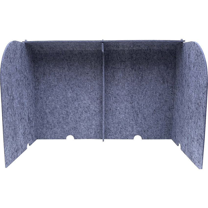 Ghent Acoustic Desktop Surround 3 Panels - 36" Width x 24" Height x 18" Depth - Polyethylene Terephthalate (PET) Felt - Silver - 1 Each (ADS2436SIL)