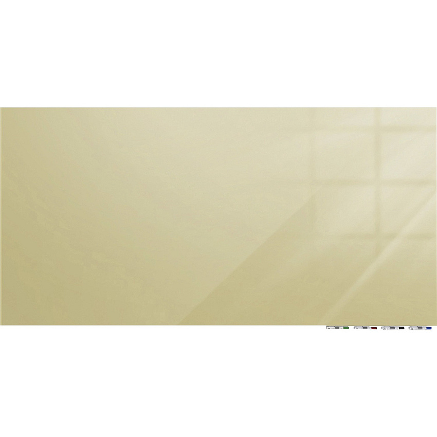 Ghent Magnetic Aria - Horizontal 36" (3 ft) Width x 24" (2 ft) Height - Beige Tempered Glass Surface - Rectangle - Horizontal - Magnetic - Eraser Included - 1 Each (ARIASM23BG)