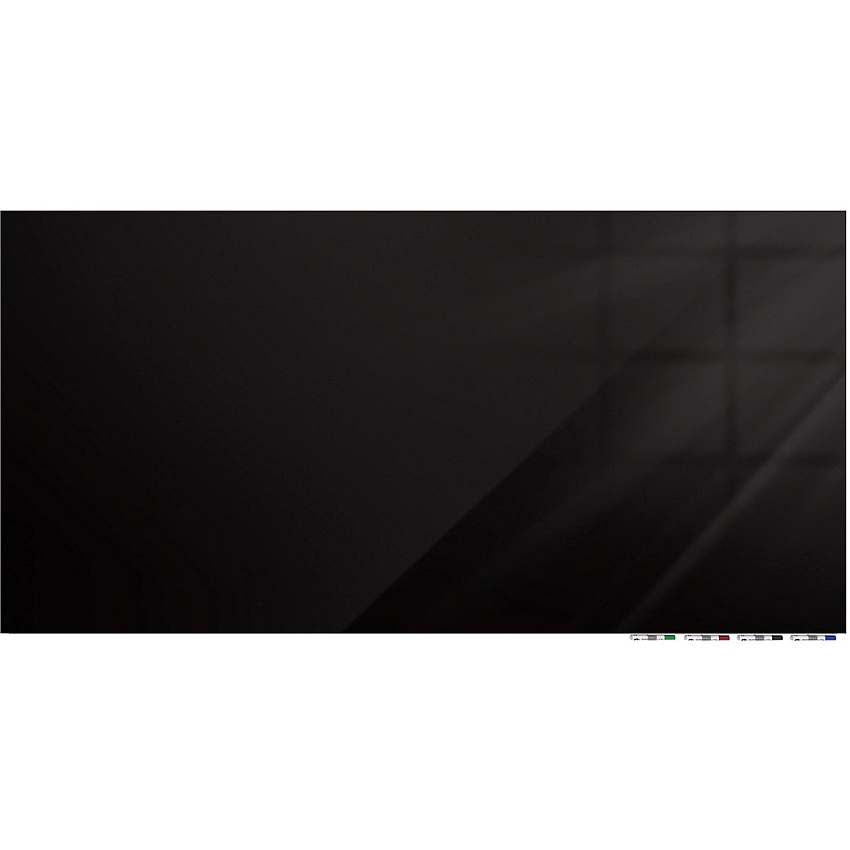 Ghent Magnetic Aria - Horizontal 72" (6 ft) Width x 36" (3 ft) Height - Black Tempered Glass Surface - Rectangle - Horizontal - Magnetic - Eraser Included - 1 Each (ARIASM36BK)