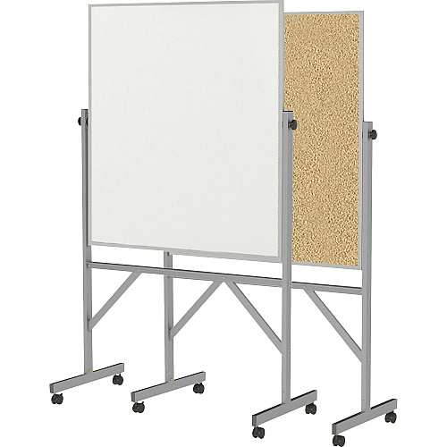 Ghent Reversible Cork Bulletin Board/Non-Magnetic Whiteboard with Aluminum Frame 36" (3 ft) Width x 48" (4 ft) Height - Natural White Surface - Aluminum Frame - Eraser Included - 1 Carton (ARMK43)