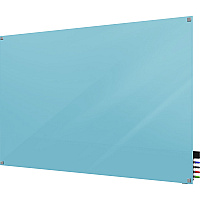 Ghent Harmony Dry Erase Board 36" (3 ft) Width x 24" (2 ft) Height - Tempered Glass Surface - Blue Back - Square - Magnetic - 1 Each (HMYSM23BE)