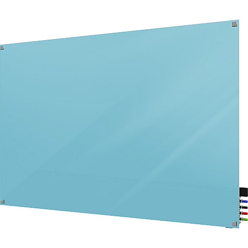Ghent Harmony Dry Erase Board 36" (3 ft) Width x 24" (2 ft) Height - Tempered Glass Surface - Blue Back - Square - Magnetic - 1 Each (HMYSM23BE)