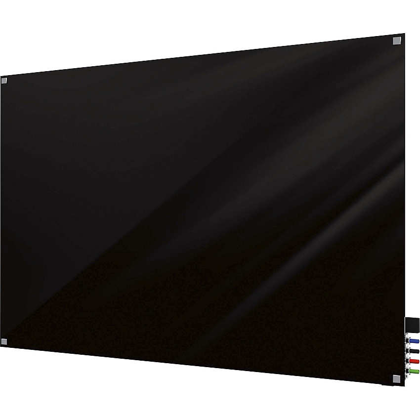 Ghent Harmony Dry Erase Board 36" (3 ft) Width x 24" (2 ft) Height - Tempered Glass Surface - Black Back - Square - Magnetic - 1 Each (HMYSM23BK)