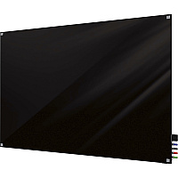 Ghent Harmony Dry Erase Board 48" (4 ft) Width x 36" (3 ft) Height - Tempered Glass Surface - Black Back - Square - Magnetic - 1 Each (HMYSM34BK)