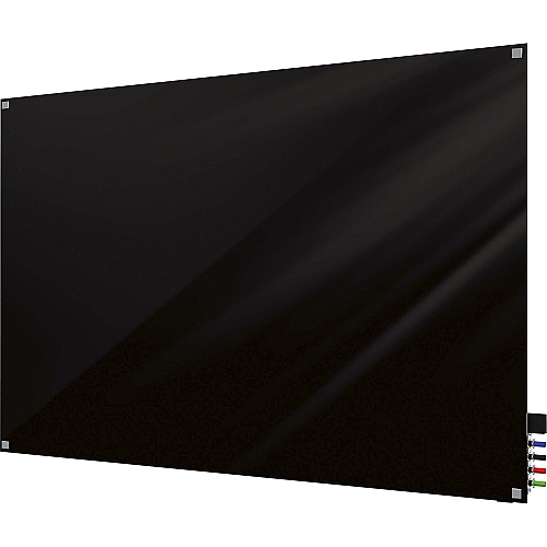 Ghent Harmony Dry Erase Board 48" (4 ft) Width x 36" (3 ft) Height - Tempered Glass Surface - Black Back - Square - Magnetic - 1 Each (HMYSM34BK)
