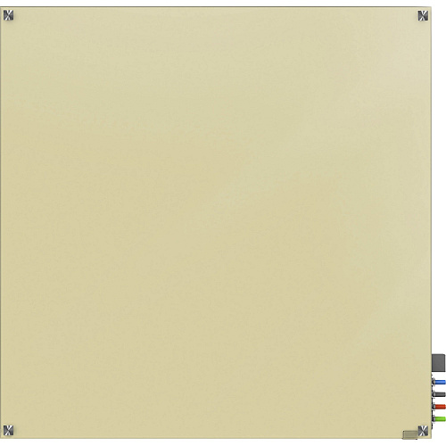 Ghent Harmony Dry Erase Board 48" (4 ft) Width x 48" (4 ft) Height - Tempered Glass Surface - Beige Back - Square - Magnetic - 1 Each (HMYSM44BG)