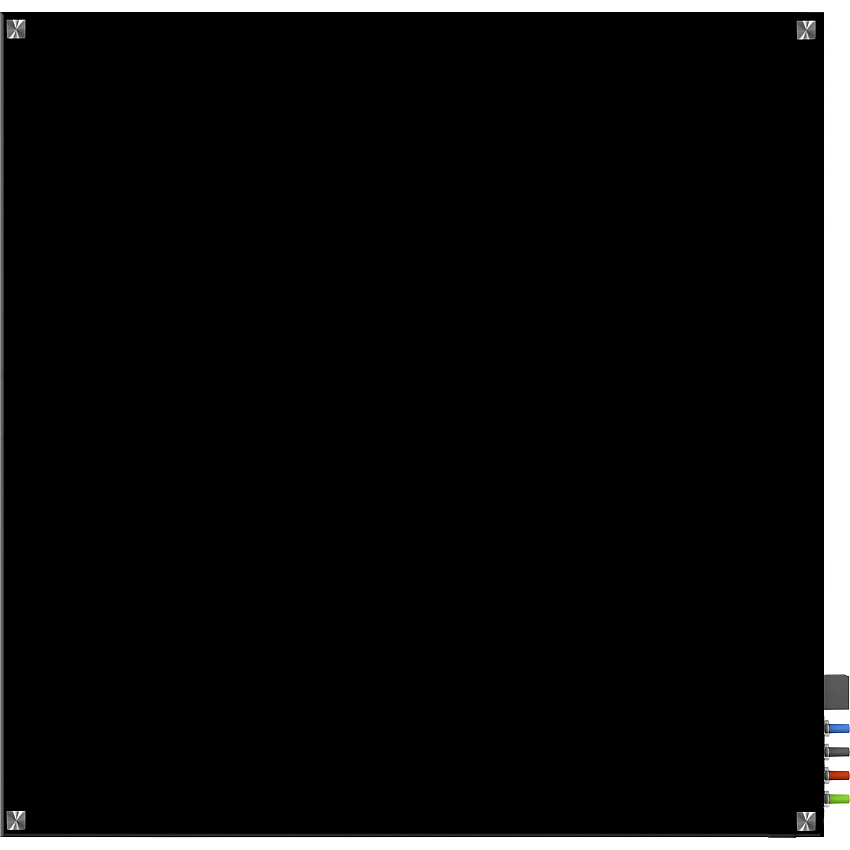 Ghent Harmony Dry Erase Board 48" (4 ft) Width x 48" (4 ft) Height - Tempered Glass Surface - Black Back - Square - Magnetic - 1 Each (HMYSM44BK)